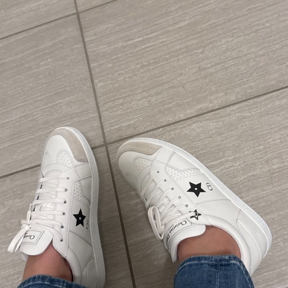 Dior White Sneakers with Black Star Details - Picture 3 of 9